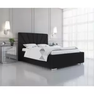 Envisage Trade - Khuduro Upholstered Beds - Plush Velvet, King Size Frame, Black - Black