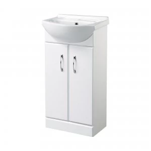 Wickes White Gloss Cloakroom Vanity Unit - 425mm