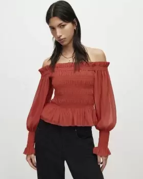 AllSaints Lara Off-The-Shoulder Top