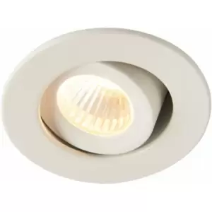 Loops - Micro Adjustable Recessed Ceiling Downlight - 4W Warm White LED - Matt White