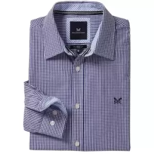 Crew Clothing Mens Classic Micro Gingham Shirt Ultramarine Medium