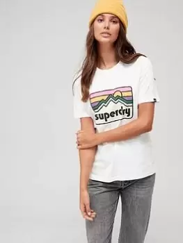 Superdry Vintage 90s Terrain T-Shirt - White, Size 10, Women