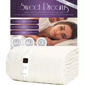 Sweet Dreams Electric Blanket Single Size - Luxury Bed Fleece Heated Mattress Cover