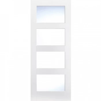 LPD Shaker White Primed 4 Light Glazed Internal Door - 1981mm x 762mm (78 inch x 30 inch)