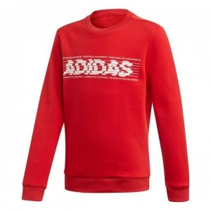 adidas Sport ID Crew Sweatshirt Boys - Scarlet/White