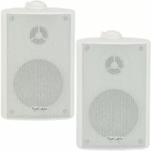 Pair) 2x 6.5' 120W White Outdoor Rated Speakers Wall Mounted HiFi 8Ohm & 100V