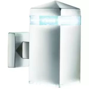 Searchlight India - Satin Silver LED Outdoor Wall Light IP44