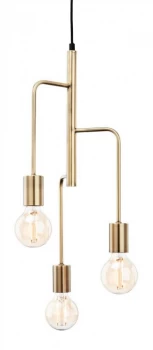 3 Light Cluster Pendant Antique Brass, E27