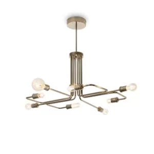 Triumph 8 Light Multi Arm Ceiling Pendant Light Antique Brass