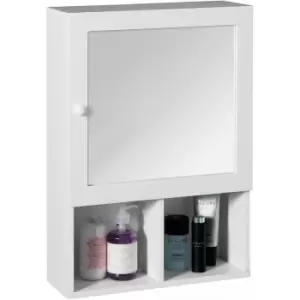 Premier Housewares - White Wood Mirrored Cabinet