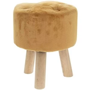 Mustard Velvet Stool By Lesser & Pavey