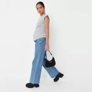 Missguided Maternity Straight Wide Leg Jean - Blue