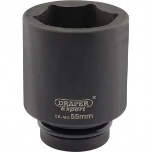 Draper Expert 1" Drive Deep Hexagon Impact Socket Metric 1" 55mm