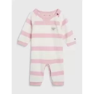 Tommy Hilfiger Baby Striped Towelling Coverall - Pink