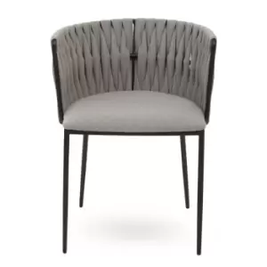 Gilden Grey Dining Chair with Woven Back, Grey