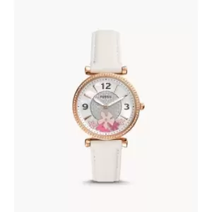 Fossil Womens Carlie Two-Hand Eco Leather Watch - White