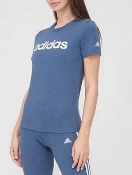 adidas Essentials Linear T-Shirt - Navy Size M Women