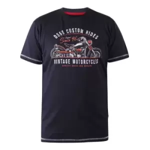 Duke Mens Cheshunt D555 Motorbike T-Shirt (5XL) (Navy)