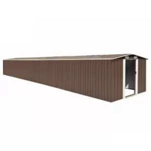 Garden Shed 257x990x181cm Galvanised steel Brown - Brown - Vidaxl