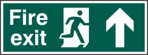 Fire Exit Arrw Up Sign Rigid 1mm PVC Brd