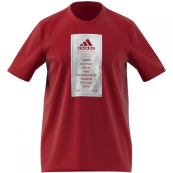 adidas QT T Shirt Mens - Red Tour