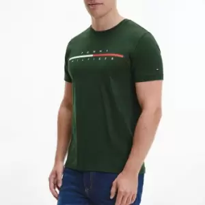 Tommy Hilfiger Mens Split Logo T-Shirt - National Forest - M