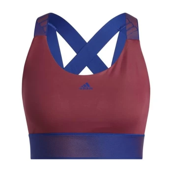 adidas Believe This Medium-Support Workout Bra Womens - Victory Crimson / Victory Blue