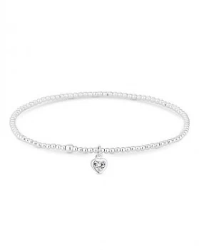 Simply Silver Heart Stretch Bracelet