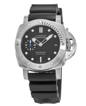 Panerai Luminor Submersible Black Dial Black Rubber Mens Watch PAM00682 PAM00682