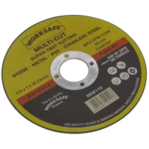 Worksafe MCB115/10 Multipurpose Cutting Disc Ø115 x 1.6 x Ø22mm Bo...