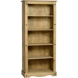 Seconique Corona Tall Bookcase Distressed Wax Pine