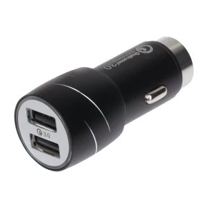 Maplin Dual Port Car Charger 2x USB-A with Qualcomm 3.0 Quick Charge