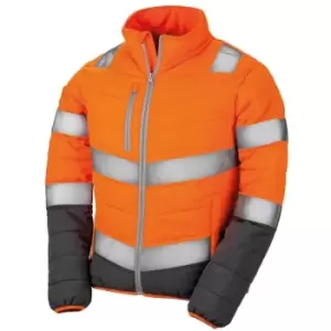 Result Womens/Ladies Safe-Guard Soft Safety Jacket (L) (Fluorescent Orange/Grey) - Fluorescent Orange/Grey