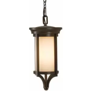 Loops - IP23 1 Bulb Chain Lantern Heritage Bronze LED E27 60W