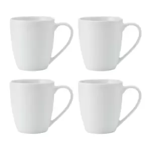 Chalk Porcelain Mugs, Set of 4, 380ml White