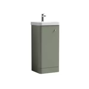 Nuie Core 400 Floor Standing 1-door Unit & Basin - Satin Green