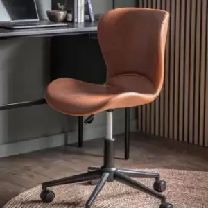 Gallery Interiors Mendel Desk Chair in Brown