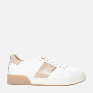 Dune Womens Eden Leather Low Top Trainers - White - UK 5