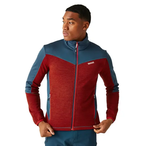 Regatta Mens Highton IV Full Zip Fleece Jacket L - Chest 41-42' (104-106.5cm) Danger Red/Moonlight Denim RMA571-PWE-L