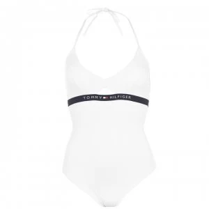 Tommy Bodywear Logo One Piece Swimsuit - White YBR