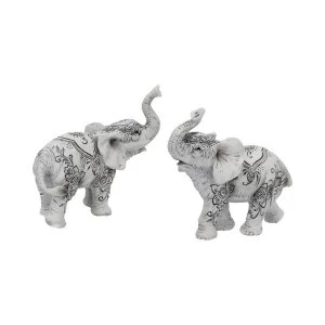 Henna Harmony (Set of 2) Elephant Figurines