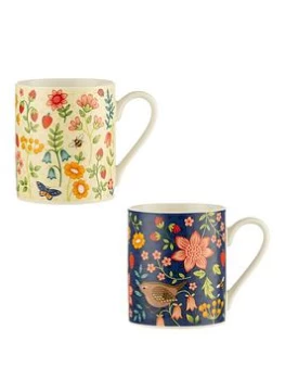 Price & Kensington Wild Flower Set Of 2 China Mugs