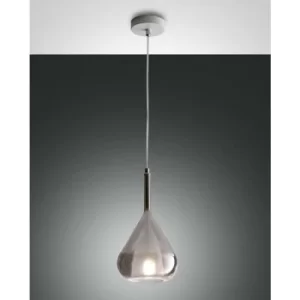 Fabas Luce Lila Dome Pendant Ceiling Lights Transparent Grey Glass, E27