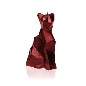 Red Metallic Low Poly Cat Candle