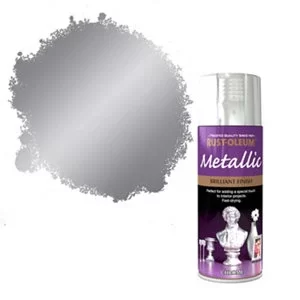 Rust-Oleum Metallic Chrome Brillant Finish Spray Paint Silver 400ml