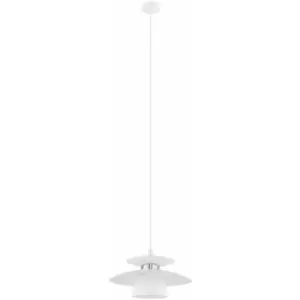 Pendant Ceiling Light Colour White Satin Nickel Long Flex Bulb E27 1x40W