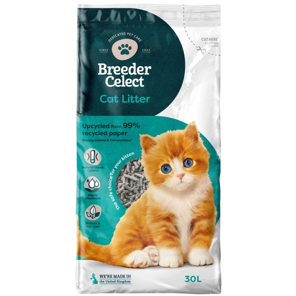 Breeder Celect Cat Litter Recycled Paper 30L