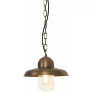 Outdoor IP44 1 Bulb Ceiling Chain Lantern Aged Brass LED E27 100W