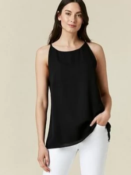 Wallis High Neck Cami Top - Black, Size 14, Women