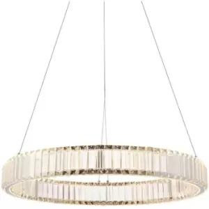 Merano Foggia Single Pendant Ceiling Lamp, Chrome Plate, Crystal